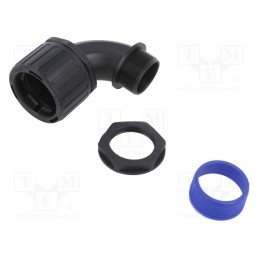 1 pcs x HELLERMANNTYTON - 166-22805 - 90° angled connector, polyamide, HelaGuard, -50÷135°C, IP66