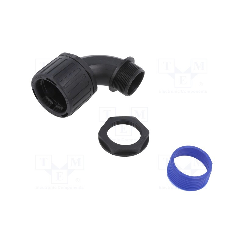 1 pcs x HELLERMANNTYTON - 166-22805 - 90° angled connector, polyamide, HelaGuard, -50÷135°C, IP66