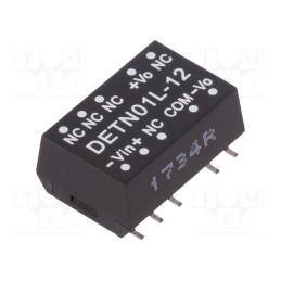 1 pcs x MEAN WELL - DETN01L-12 - Converter: DC/DC, 1W, Uin: 4.5÷5.5V, Uout: 12VDC, Uout2: -12VDC, SMD