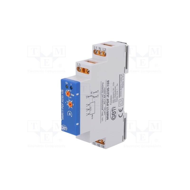 1 pcs x DOBRY CZAS - MMR17-PDF-A230-108 - Module: voltage monitoring relay, for DIN rail mounting, SPST