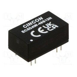 1 pcs x CINCON - EC5DAW-48S12N - Converter: DC/DC, 10W, Uin: 18÷74V, Uout: 12VDC, Iout: 833mA, 530kHz