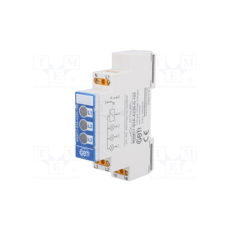 1 pcs x DOBRY CZAS - MSM17-S3A-A230-105-G - Module: voltage monitoring relay, for DIN rail mounting, SPST