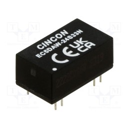 1 pcs x CINCON - EC5DAW-24S33N - Converter: DC/DC, 10W, Uin: 9÷36V, Uout: 3.3VDC, Iout: 2000mA, 530kHz
