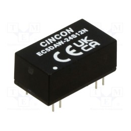 1 pcs x CINCON - EC5DAW-24S12N - Converter: DC/DC, 10W, Uin: 9÷36V, Uout: 12VDC, Iout: 833mA, 530kHz