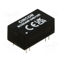 1 pcs x CINCON - EC5DAW-24D12N - Converter: DC/DC, 10W, Uin: 9÷36V, Uout: 12VDC, Uout2: -12VDC, 530kHz