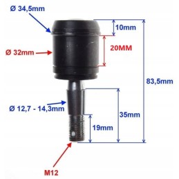 Lower wishbone end pin for quad atv 110 200