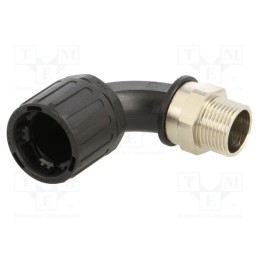 1 pcs x HELLERMANNTYTON - 166-22503 - 90° angled connector, nickel-plated brass,polyamide, HelaGuard