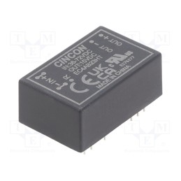 1 pcs x CINCON - EC4AB23HT - Converter: DC/DC, 5/6W, Uin: 36÷72V, Uout: 15VDC, Iout: 400mA, DIP24