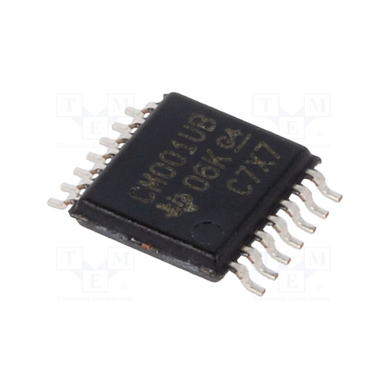 1 pcs x TEXAS INSTRUMENTS - CD4001UBPW - IC: digital, NOR, Ch: 4, IN: 2, CMOS, SMD, TSSOP14, 3÷18VDC, -55÷125°C