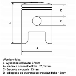 ATV quad cross Chinese piston 110 cm3 nominal
