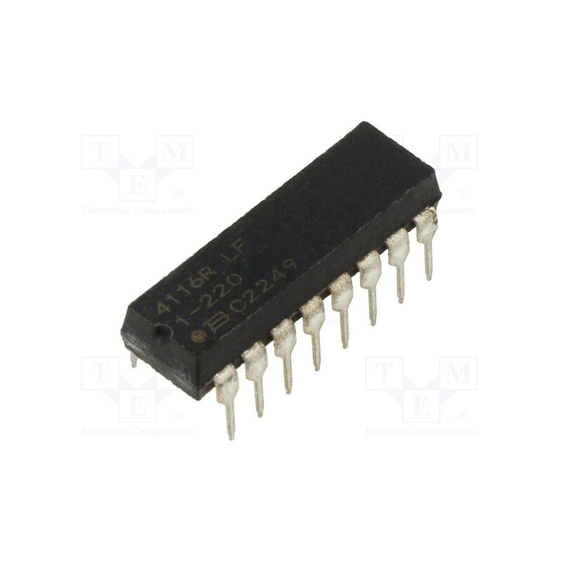 1 pcs x BOURNS - 4116R-1-220LF - Resistor network: Y, THT, 22Ω, ±2%, 0.28W, No.of resistors: 8, DIP16
