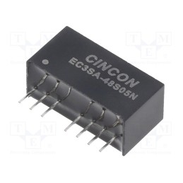 1 pcs x CINCON - EC3SA-48S05N - Converter: DC/DC, 3W, Uin: 36÷75V, Uout: 5VDC, Iout: 0÷600mA, SIP8