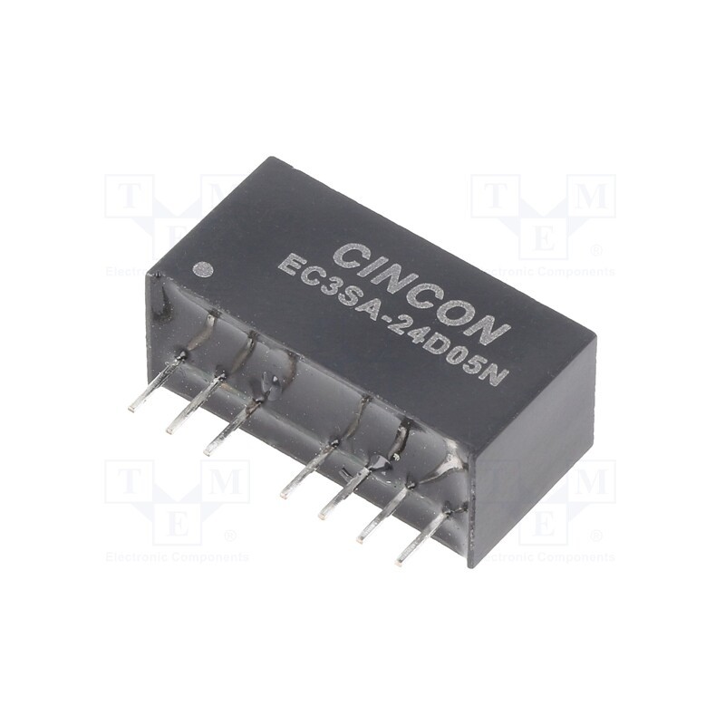 1 pcs x CINCON - EC3SA-24D05N - Converter: DC/DC, 3W, Uin: 18÷36V, Uout: 5VDC, Uout2: -5VDC, SIP8