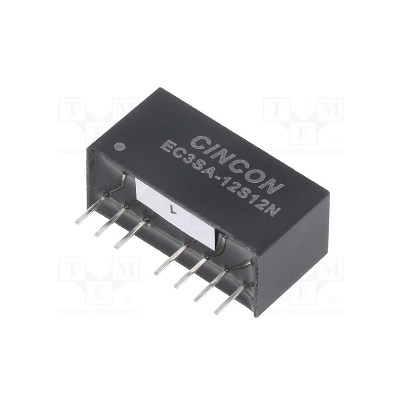 1 pcs x CINCON - EC3SA-12S12N - Converter: DC/DC, 3W, Uin: 9÷18V, Uout: 12VDC, Iout: 0÷250mA, SIP8