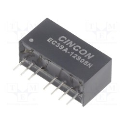 1 pcs x CINCON - EC3SA-12S05N - Converter: DC/DC, 3W, Uin: 9÷18V, Uout: 5VDC, Iout: 0÷600mA, SIP8