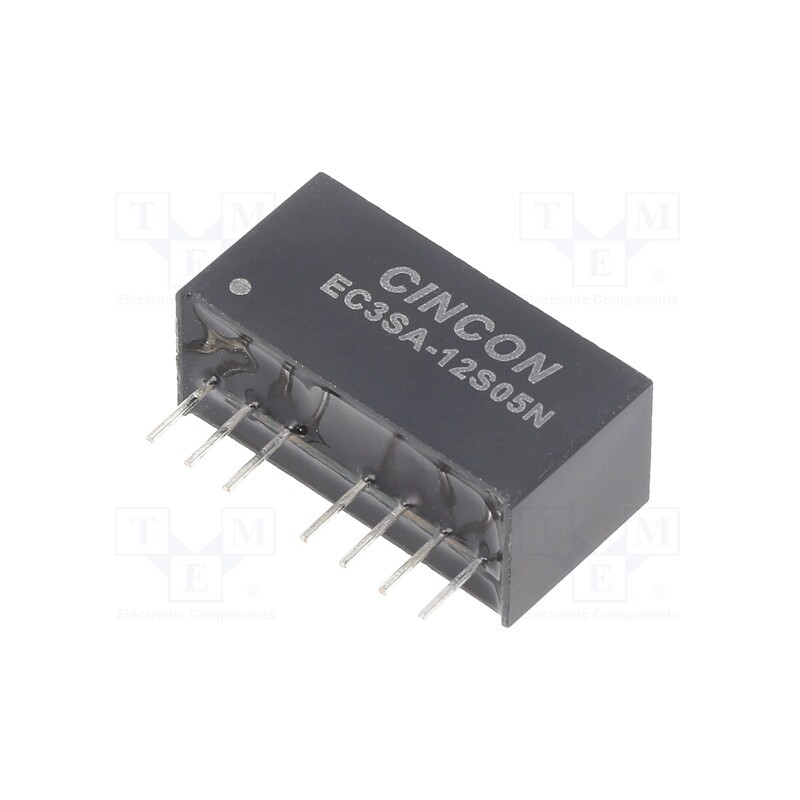 1 pcs x CINCON - EC3SA-12S05N - Converter: DC/DC, 3W, Uin: 9÷18V, Uout: 5VDC, Iout: 0÷600mA, SIP8