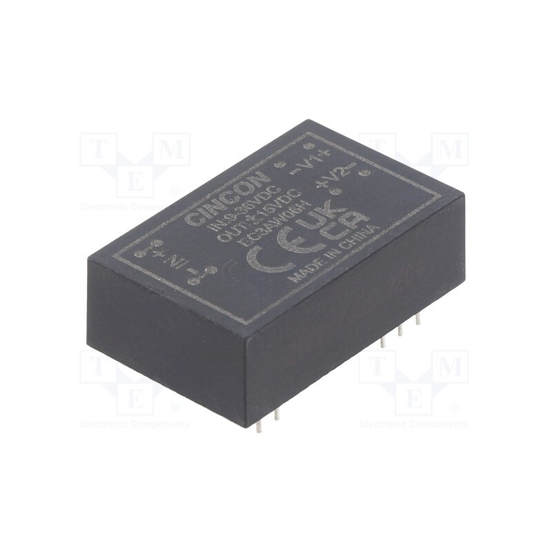 1 pcs x CINCON - EC3AW06H - Converter: DC/DC, 3W, Uin: 9÷36V, Uout: 15VDC, Uout2: -15VDC, DIP24