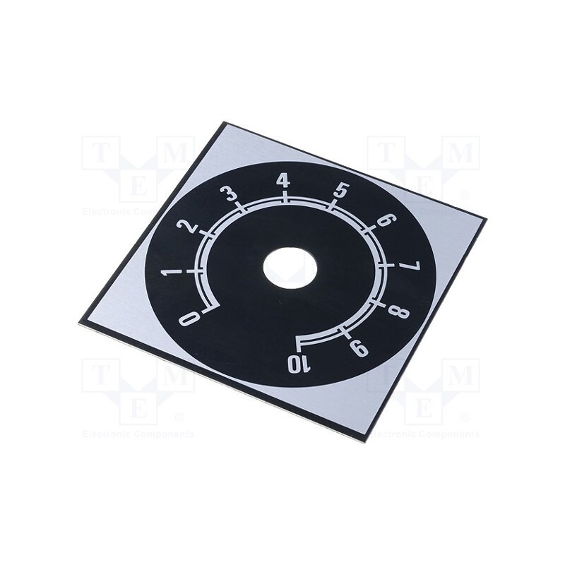 1 pcs x SUPERTRONIC - 220.207 - Scale, Range: 0 ÷ 10, 58x58mm, Øhole: 10mm, aluminium