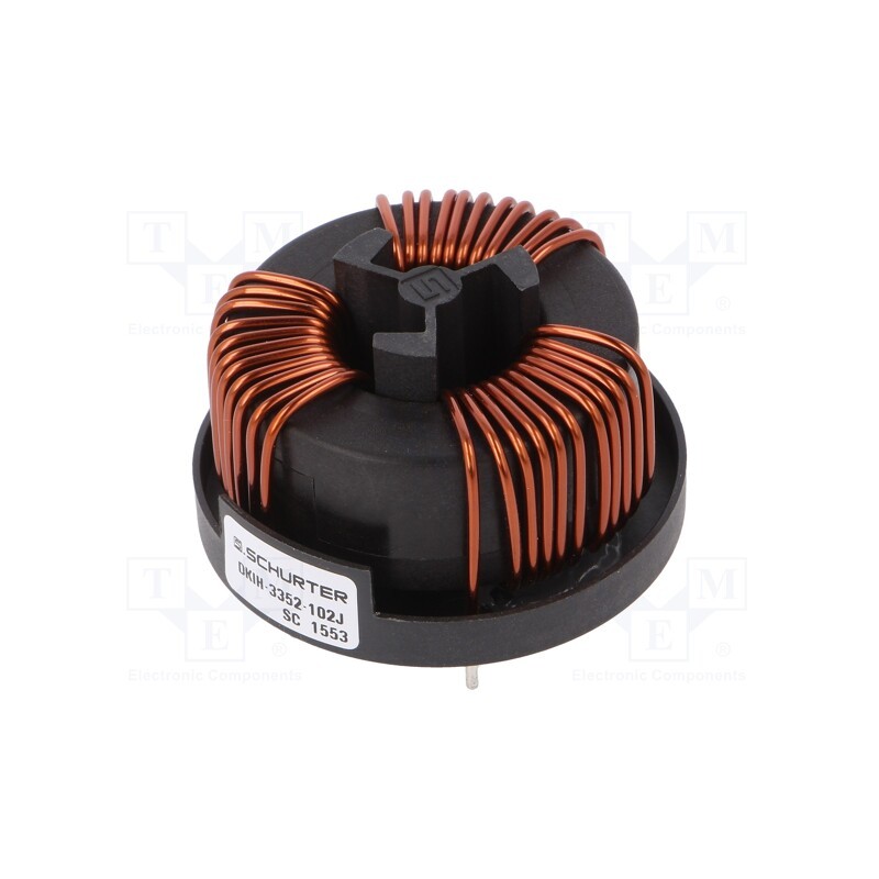 1 pcs x SCHURTER - DKIH-3352-102J - Inductor: wire with current compensation, THT, 1.1mH, 7.5mΩ, DKIH