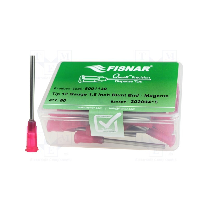 10 pcs x FISNAR - 8001139 - Needle: steel, 1.5', Size: 13, straight, 1.78mm, Mounting: Luer Lock