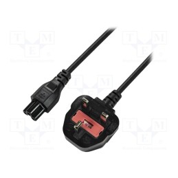 1 pcs x LOGILINK - CP120 - Cable, 3x0.75mm2, BS 1363 (G) plug,IEC C5 female, 1.8m, black