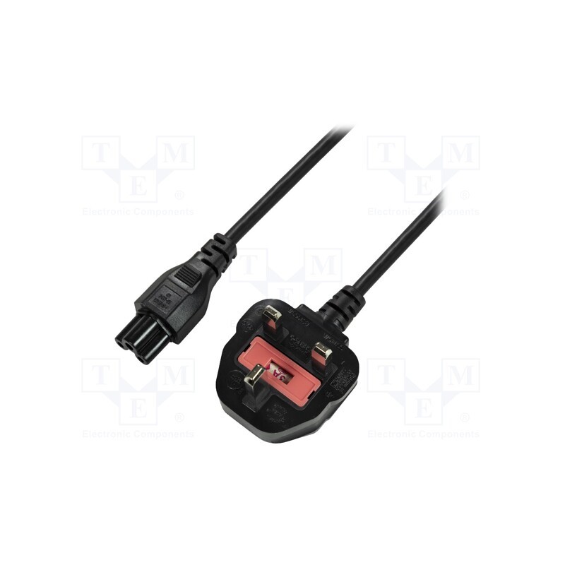 1 pcs x LOGILINK - CP120 - Cable, 3x0.75mm2, BS 1363 (G) plug,IEC C5 female, 1.8m, black
