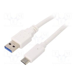 1 pcs x GEMBIRD - CCP-USB3-AMCM-6-W - Cable, USB 3.0, USB A plug,USB C plug, gold-plated, 1.8m, white