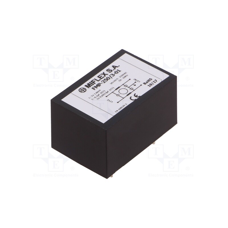 1 pcs x MIFLEX - FMPUB01 - Filter: anti-interference, 250VAC, Cx: 100nF, Cy: 3.3nF, 1.8mH