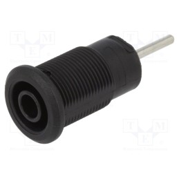 1 pcs x STu00c4UBLI - 23.5049-21 - Socket, 4mm banana, 24A, 1kV, black, gold-plated, on panel