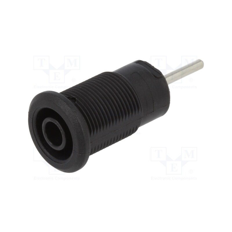 1 pcs x STu00c4UBLI - 23.5049-21 - Socket, 4mm banana, 24A, 1kV, black, gold-plated, on panel