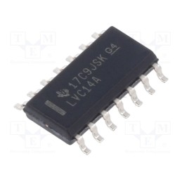 1 pcs x TEXAS INSTRUMENTS - SN74LVC14AD - IC: digital, NOT, Ch: 6, CMOS, SMD, SO14, 1.65÷3.6VDC, -40÷125°C,