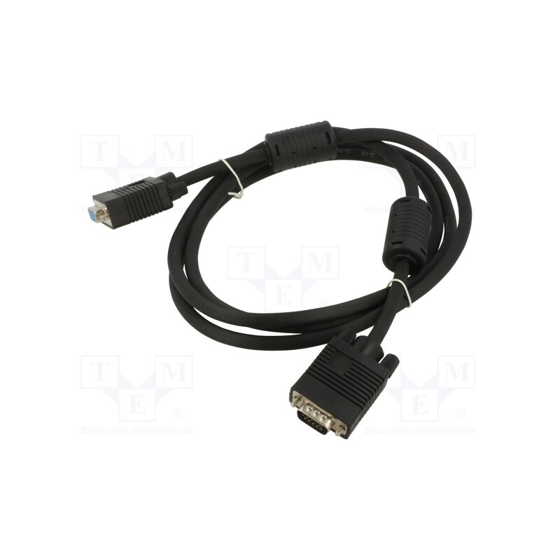 1 pcs x ART - KABSVGA M/F 1.8M AL-OEM-11 - Cable, D-Sub 15pin HD socket,D-Sub 15pin HD plug, black, 1.8m