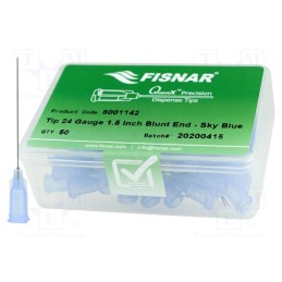 10 pcs x FISNAR - 8001142 - Needle: steel, 1.5', Size: 24, straight, 0.31mm, Body: light-blue