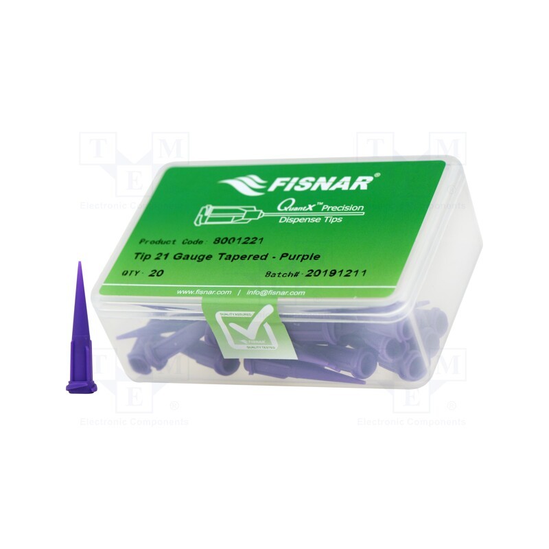 10 pcs x FISNAR - 8001221 - Needle: plastic, 1.25', Size: 21, straight,conical, 0.51mm