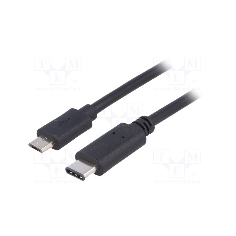 1 pcs x AKYGA - AK-USB-16 - Cable, USB 2.0, USB B micro plug,USB C plug, nickel plated, 1m