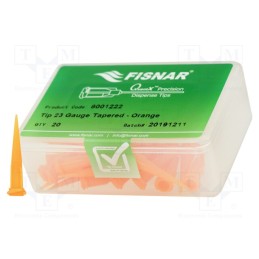 10 pcs x FISNAR - 8001222 - Needle: plastic, 1.25', Size: 23, straight,conical, 0.33mm