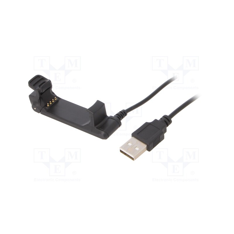 1 pcs x AKYGA - AK-SW-19 - Cable: for smartwatch charging, 1m, Garmin Forerunner 220, black