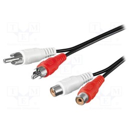 1 pcs x Goobay - 50437 - Cable, RCA socket x2,RCA plug x2, 10m, Plating: nickel plated
