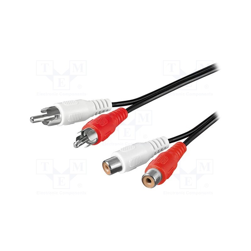 1 pcs x Goobay - 50437 - Cable, RCA socket x2,RCA plug x2, 10m, Plating: nickel plated