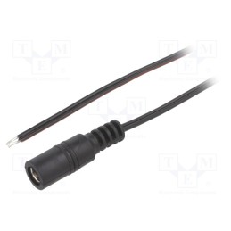 1 pcs x BQ CABLE - DC.CAB.6000.0200 - Cable, 2x0.35mm2, wires,DC 5,5/2,1 socket, straight, black, 2m