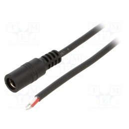 1 pcs x BQ CABLE - DC.CAB.4000.0150 - Cable, 2x0.5mm2, wires,DC 5,5/2,1 socket, straight, black, 1.5m