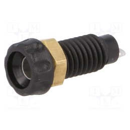 2 pcs x CLIFF - - - Socket, 4mm banana, 10A, 60VDC, 23mm, black, nickel plated