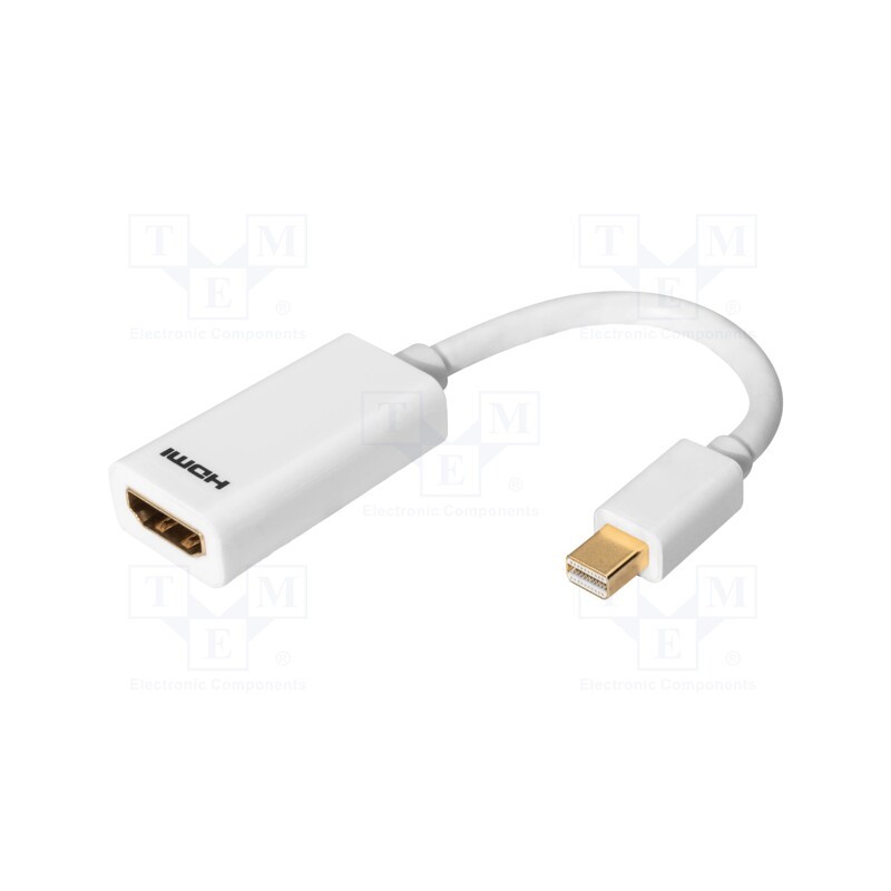 1 pcs x DIGITUS - AK-340411-001-W - Adapter, DisplayPort 1.1a,HDCP 1.3, 0.15m, white