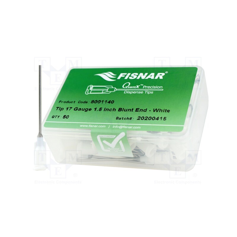 10 pcs x FISNAR - 8001140 - Needle: steel, 1.5', Size: 17, straight, 1.04mm, Mounting: Luer Lock