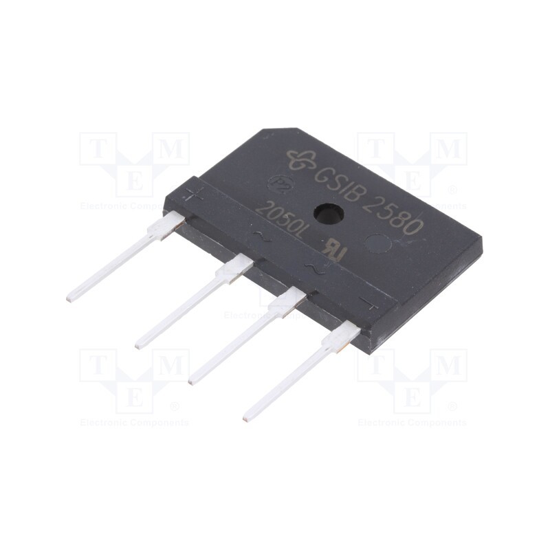 1 pcs x VISHAY - GSIB2580-E3/45 - Bridge rectifier: single-phase, Urmax: 800V, If: 25A, Ifsm: 350A