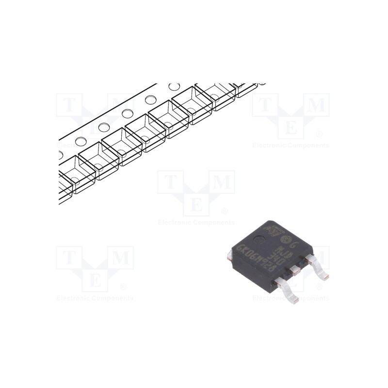 1 pcs x STMicroelectronics - MJD340T4 - Transistor: NPN, bipolar, 300V, 0.5A, 15W, DPAK