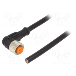 1 pcs x LUTRONIC - 1205 08 004 2M - Connection lead, M12, PIN: 8, angled, 2m, plug, 30VAC, 2A, -25÷80°C