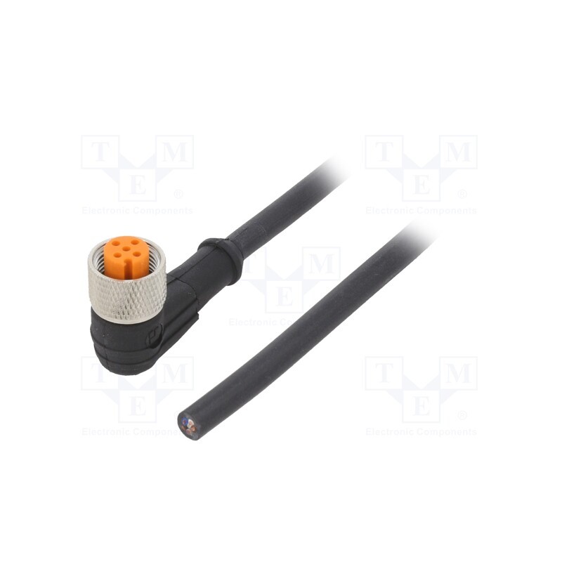 1 pcs x LUTRONIC - 1205 05 302 2M - Connection lead, M12, PIN: 5, angled, 2m, plug, 60VAC, 4A, -25÷80°C