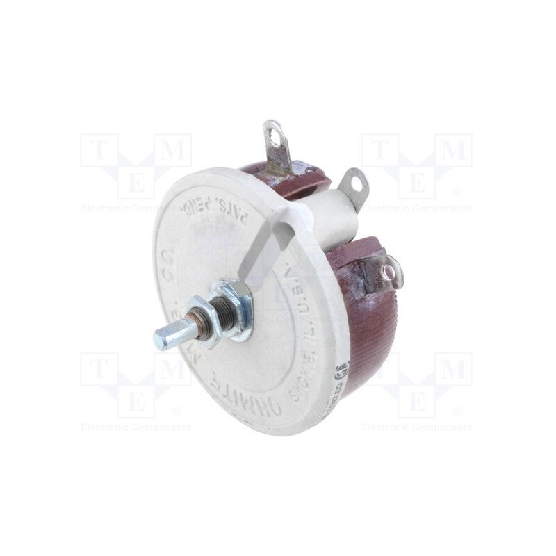 1 pcs x OHMITE - RKS1R0E - Potentiometer: shaft, single turn, 1Ω, 100W, 6.35mm, wirewound
