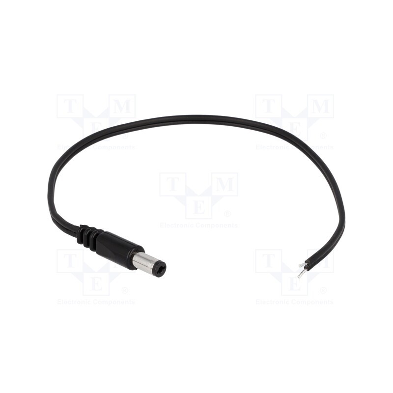 1 pcs x BQ CABLE - DC.CAB.2200.0020 - Cable, 2x0.5mm2, wires,DC 5,5/2,1 plug, straight, black, 0.2m
